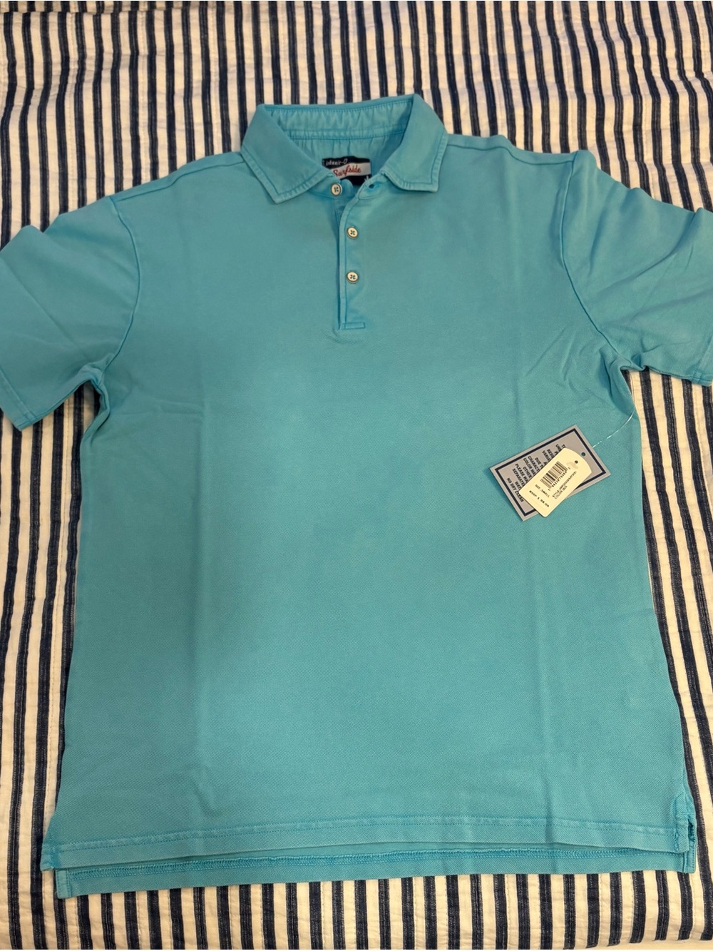 johnnie-O Men's Aqua Blue Polo Shirt